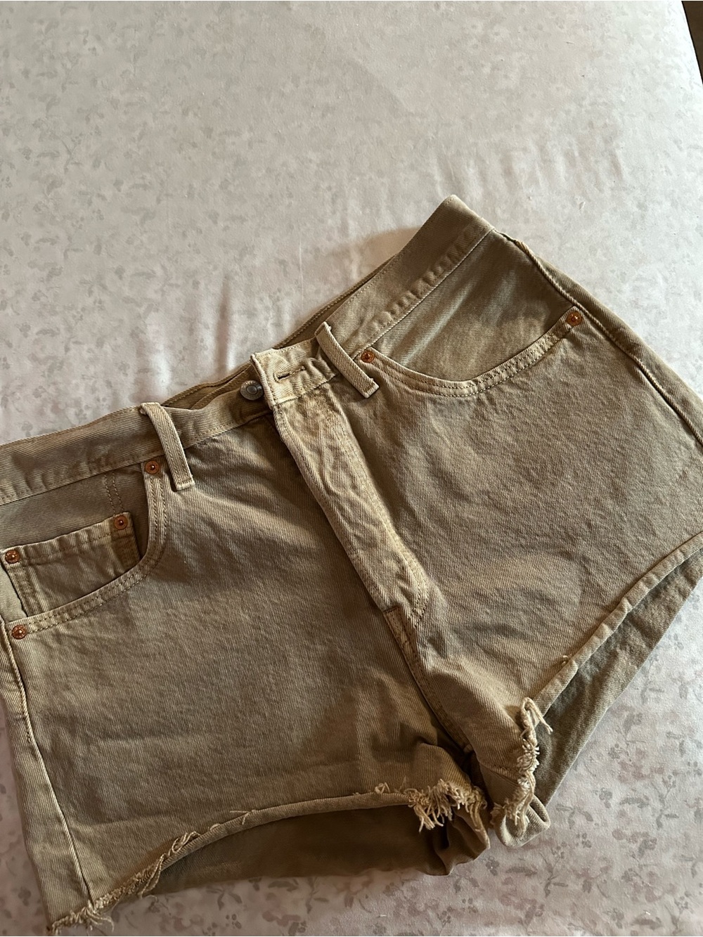 Levi's Women's Tan Boyfriend Denim Shorts
